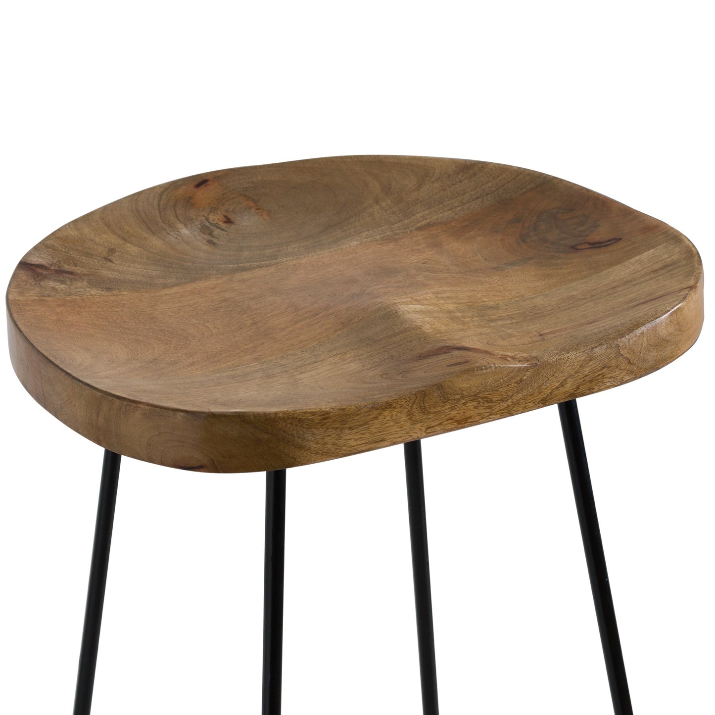 Hardwood Shaped Bar Stool