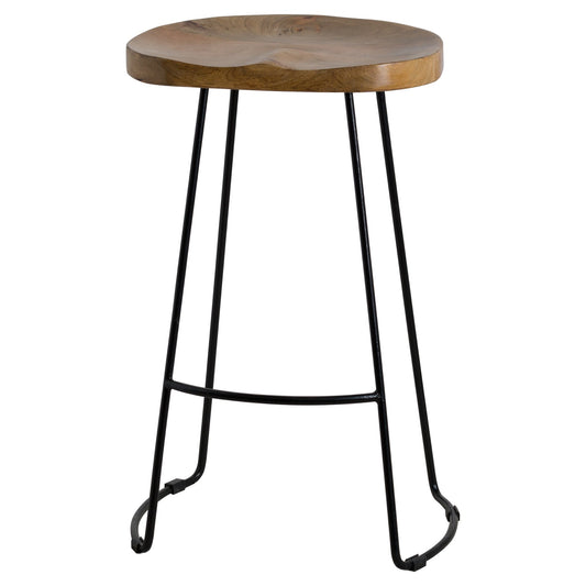 Hardwood Shaped Bar Stool