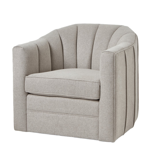 Swivel Chair In Oatmeal Twill