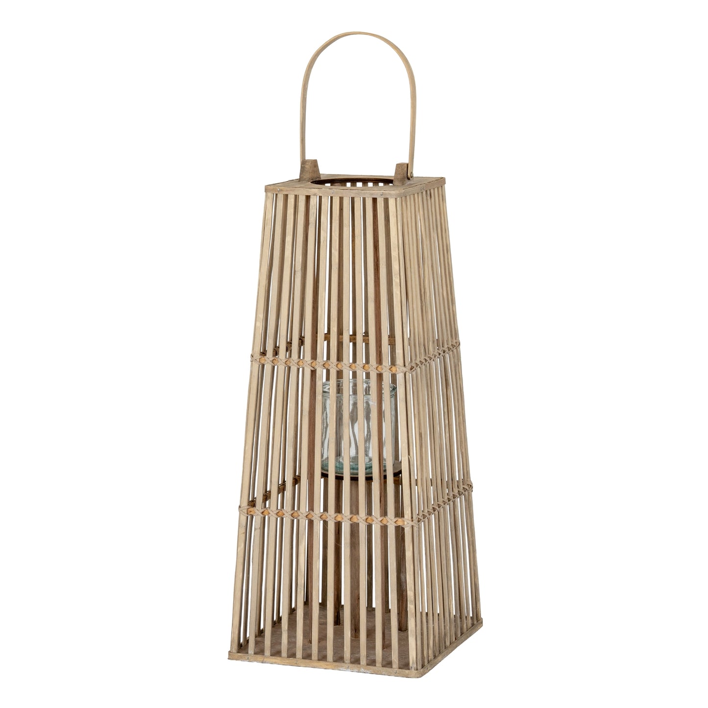 Medium Silo Wicker Lantern With Glass Holder