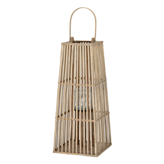 Medium Silo Wicker Lantern With Glass Holder